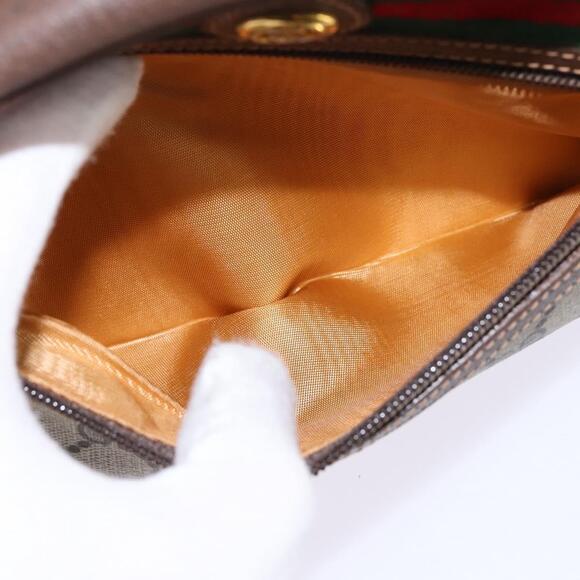 GUCCI GG Supreme Web Sherry Line Bag PVC Beige Gold 56 02 087 Auth 143328 - Picture 11 of 16